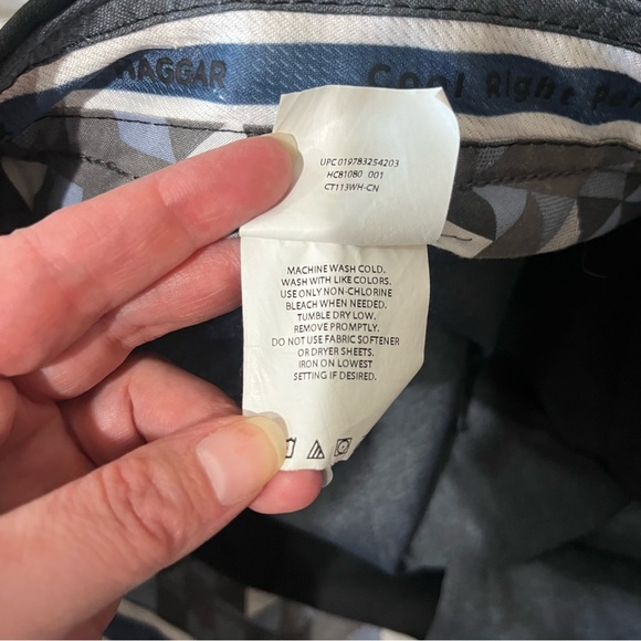 Haggar Cool Right Performance Flex Pants Mens 34x32 Black Straight Flat Leg Golf - Picture 8 of 9